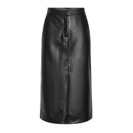 Jupe Simili Cuir Noir Femme Pieces Neeth pas cher