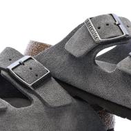 Sandales Grises Mixte Birkenstock Arizona Suede Leather Narrow vue 7