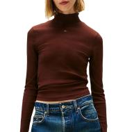 T-shirt Marron Femme Tommy Hilfiger Tjw Essential Mock pas cher