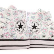 Baskets Blanches à cœurs Fille Converse All Star Hearts Easy-on vue 7