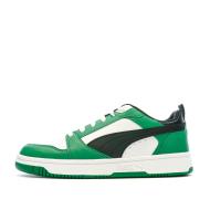 Baskets Noires/Blanches/Vertes Homme Puma Rebound V6 Low pas cher