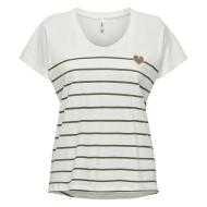 T-Shirt Blanc/Vert Femme Only Emily