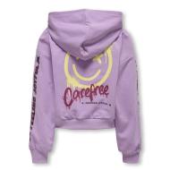Sweat à Capuche Mauve Fille Kids ONLY Smile Life vue 2