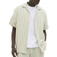 Chemise Rayure Écru/Kaki Homme Jack & Jones Stripe Resort pas cher