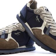 Baskets Marron/Beige Homme Pepe jeans Brit Prints vue 7