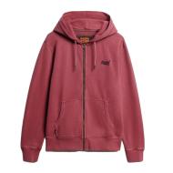 Sweat Zippé Bordeaux Homme Superdry Essential Washed Ziphood vue 3