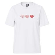 T-Shirt Blanc/Rouge Femme Pieces Pcoda pas cher