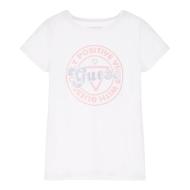 T-shirt Blanc Fille Guess Frontal pas cher