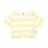 T-shirt Blanc/Jaune Fille Kids Only Knot Stripe