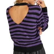 Pull à rayures Violet/Noir Femme JDY Rubi vue 2