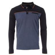 Polo Manches Longues Bleu Homme RMS26 91234 pas cher