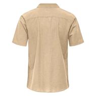 Chemise Manches Courtes Beige Homme Only & Sons Cantley vue 2