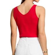 Débardeur cintré col v rouge femme Morgan Bijoux vue 2
