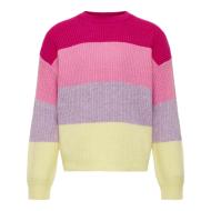 Pull Rose/Jaune Fille Kids Only Stripe
