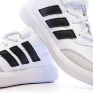 Baskets Blanches/Noir Garçon Adidas Courtblock vue 7