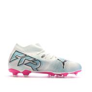 Chaussures de Football Blanc/Rose Garçon Puma Future 7 Match vue 2