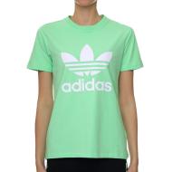 T-shirt Vert Femme Adidas Trefoil pas cher