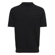Polo Noir Homme Only & Sons Onstano Life vue 2