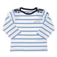 T-Shirt Blanc/Bleu Garçon EOM Eloris Raye