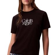 T-Shirt Noir Femme Calvin Klein Jeans Fitted Script
