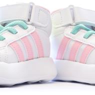 Baskets Blanches/Roses/Turquoises Fille Adidas Grand Court Mid vue 7
