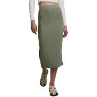 Jupe Midi Kaki Femme Pieces Kylie pas cher