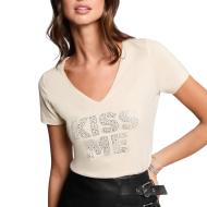 T-Shirt Beige Femme Morgan DBISOU pas cher