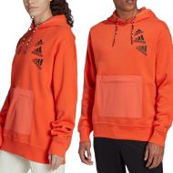 Sweat à capuche Orange Mixte Adidas Q4 BL HD vue 2