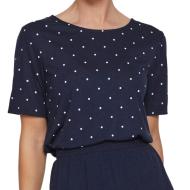 T-shirt Marine à pois Femme Vila Mooney