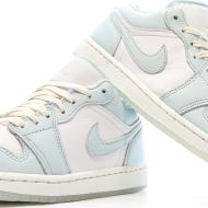 Baskets Bleu Clair/Écru Homme Nike Air Jordan 1 Low vue 7
