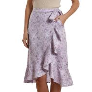 Jupe Violette à fleurs Femme Vero Moda Smilla pas cher