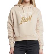 Sweat Beige Femme Guess Iconic Hood pas cher