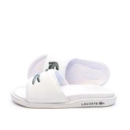 Claquettes Blanches Lacoste Serve Slide Dual pas cher