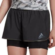 Short de Running Noir Femme Adidas Adizero 2 in1 pas cher