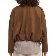 Braune Wildlederjacke für Damen von Only Amber Ansicht 2