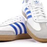 Baskets Blanches/Bleu Garçon/Fille Adidas Samba vue 7