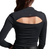 T-Shirt Manches Longues Noires Femme Superdry Open Back vue 2