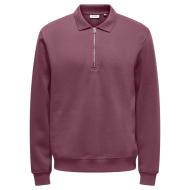 Sweat 1/2 Bordeaux Homme Only & Sons Abbott vue 3