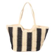 Strandtasche Natur/Schwarz Frau Gérard Pasquier Ansicht 2