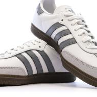Samba Baskets Blanches/Grises Garçon/Fille Adidas vue 7