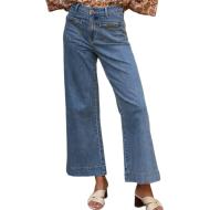 Blaue Jeans mit ausgestelltem Bein für Damen von Oraije, Modell „Hortense“ günstig