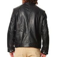 Veste en cuir Noire Homme Schott Jules vue 2