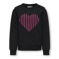 Sweat Noir/Rose Fille Kids ONLY Koglina Heart