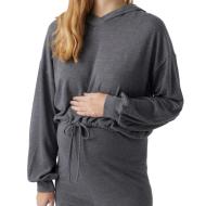 Sweat à Capuche Gris Femme Mamalicious Cassie pas cher