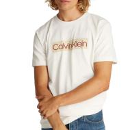 T-Shirt Ecru Homme Calvin Klein Jeans Label Phantom