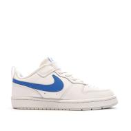 Baskets Blanches/Bleu Garçon Nike Court Borough Low 2 vue 2