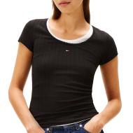 T-Shirt Noir Femme Tommy Hilfiger DW0DW21570 pas cher