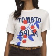 T-Shirt Blanc/Rouge/Bleu Femme JDY Lima