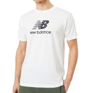 T-shirt Blanc Homme New Balance Stacked Logo pas cher