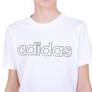 T-shirt Blanc Garçon Adidas Lin vue 3